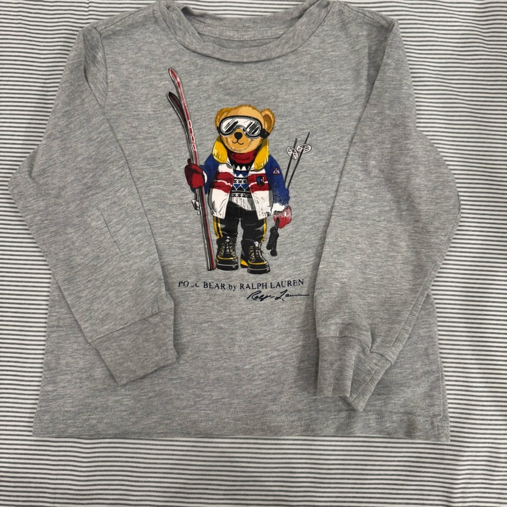 2T Polo by Ralph Lauren Gray Kids Shirt with Bear Graphic